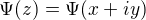 kopírovat do textarea $\Psi(z)=\Psi(x+iy)$