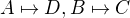 $A\mapsto D,B\mapsto C$