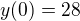 $y(0) = 28$