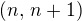 $(n,\, n+1)$