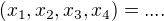 $(x_1,x_2,x_3,x_4)=....$