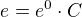 $e=e^{0}\cdot C$