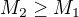 $M_2\geq M_1$