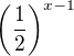 $\bigg(\frac{1}{2}\bigg)^{x-1}$