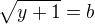 $\sqrt{y+1}=b$