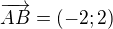 $\overrightarrow{AB}=(-2;2)$