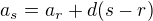 $a_{s}=a_{r}+d(s-r)$