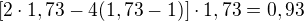 $[2\cdot 1,73 -4(1,73-1)]\cdot 1,73=0,93$