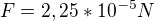 $F=2,25*10^{-5}N$
