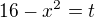 $16-x^{2}=t$
