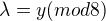 $\lambda =y (mod 8)$