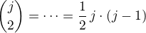 ${j\choose2}=\cdots=\frac12\, j\cdot(j-1)$