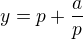 $y=p+\frac{a}{p}$