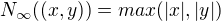 $ N_{\infty}((x, y)) = max(|x|, |y|)$