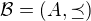$\mathcal{B}=(A,\preceq)$