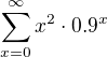 kopírovat do textarea $\sum_{x=0}^{\infty }x^{2}\cdot 0.9^{x}$