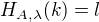 $H_{A,\lambda}(k)=l$