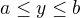 kopírovat do textarea $a\le y\le b$