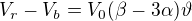 $V_r-V_b=V_0(\beta-3\alpha)\vartheta$