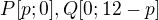 $P[p;0], Q[0;12-p]$