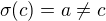 $ \sigma (c)=a \neq c$
