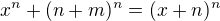 kopírovat do textarea $x^n+(n+m)^n=(x+n)^n$