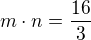 $m\cdot n=\frac{16}{3}$