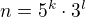 $n = 5^k\cdot3^l$