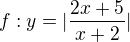 $f:y=|\frac{2x+5}{x+2}|$