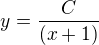 $y = \frac{C}{(x+1)}$
