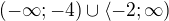 $\left(-\infty;-4\right)\cup\left\langle -2;\infty\right)$