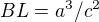 $BL=a^3/c^2$