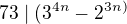 $73\mid (3^{4n}-2^{3n)}$