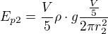 $E_{p2}=\frac{V}{5}\rho\cdot g\frac{\frac{V}{5}}{2\pi r_{2}^{2}}$