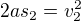 $2as_2=v_2^2$