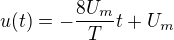 kopírovat do textarea $u(t)=-\frac{8U_m}{T}t+U_m$
