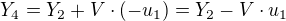 $Y_4 = Y_2 + V \cdot (-u_1) = Y_2 - V \cdot u_1$