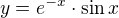 $y = e^{-x} \cdot \sin x$