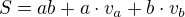 $S=ab+a\cdot v_{a}+b\cdot v_{b}$
