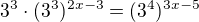 $3^3\cdot (3^{3})^{2x-3}=(3^4)^{3x-5}$
