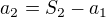 $a_2=S_2-a_1$