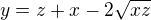 kopírovat do textarea $y = z+x - 2\sqrt{xz}$