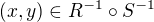 $(x, y) \in R^{-1} \circ S^{-1}$