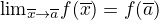${\lim}\limits_{\overline{x} \to \overline{a}} f(\overline{x}) = f(\overline{a})$