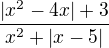 kopírovat do textarea $\frac{|x^{2}-4x|+3}{x^{2}+|x-5|}$