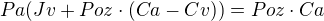 $Pa(Jv + Poz \cdot (Ca - Cv))=Poz \cdot Ca$