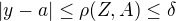 $|y-a|\leq \rho(Z,A)\leq \delta$