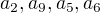 $a_{2}, a_{9},a_{5}, a_{6}$