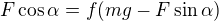 $F\cos\alpha=f(mg-F\sin\alpha)$