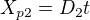 $X_{p2}=D_2t$